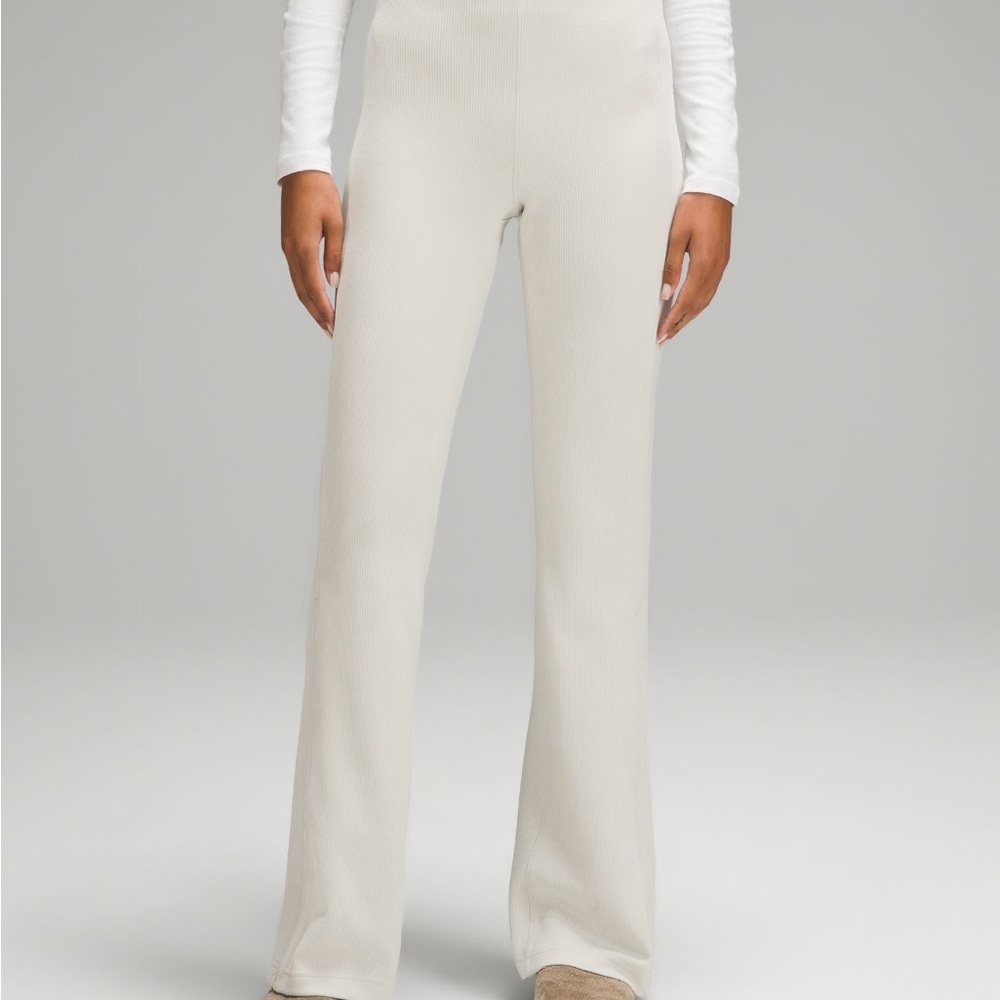 Lululemon Ribbed Softstream Zip-Flared Pant in color Bone🦴